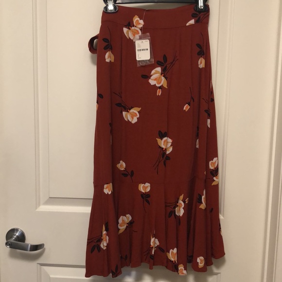 Free People Terra Cotta Wrap Skirt - Picture 4 of 4